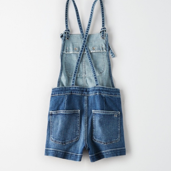AE HIGH-WAISTED DENIM SHORT OVERALL - Picture 2 of 5